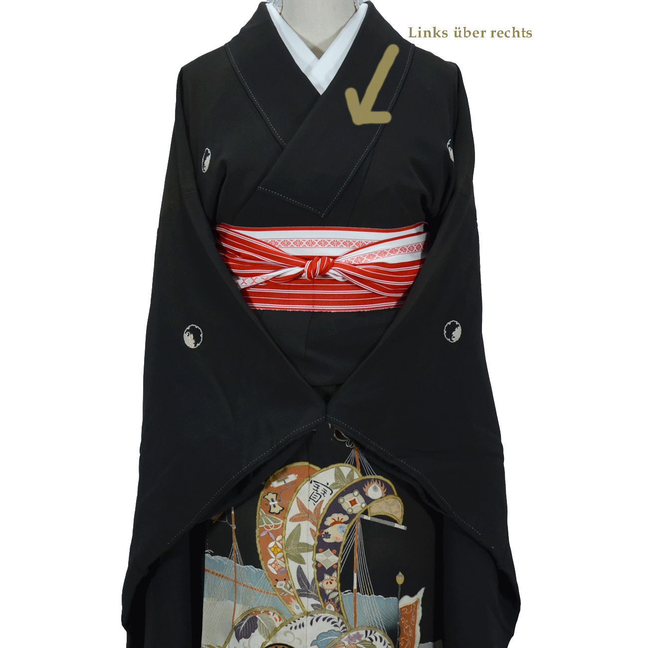 Warum wird ein Kimono links über rechts getragen?