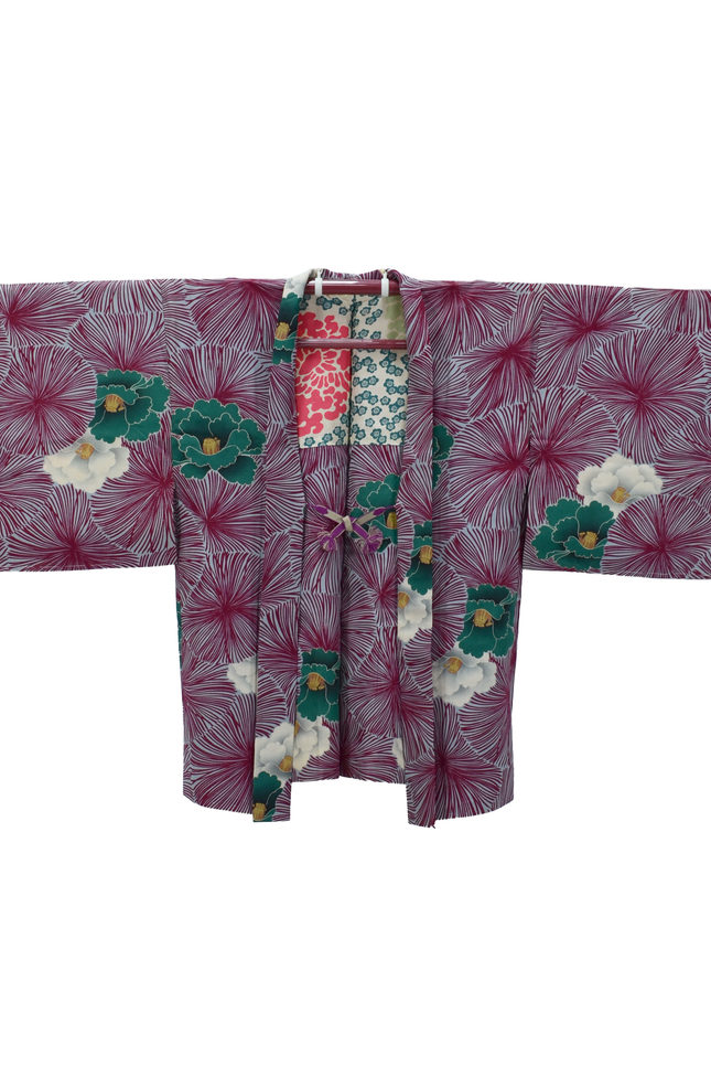 Antiker Haori mit grafischem Blumenmuster | 1930er–1940er