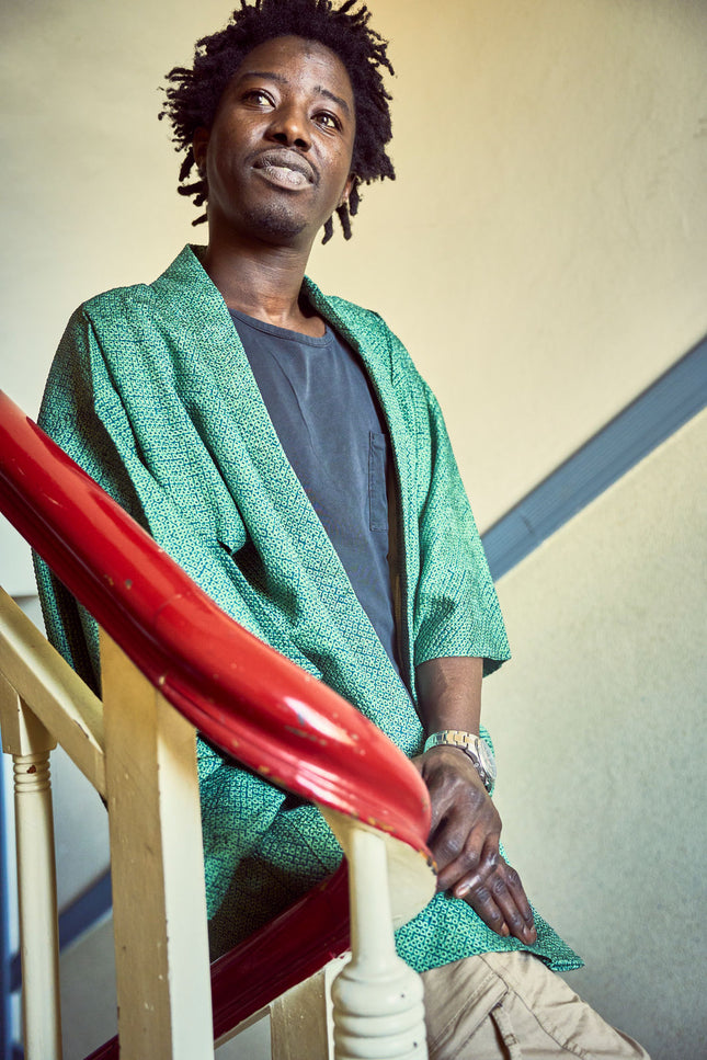 Vintage Haori with Shibori pattern - Green
