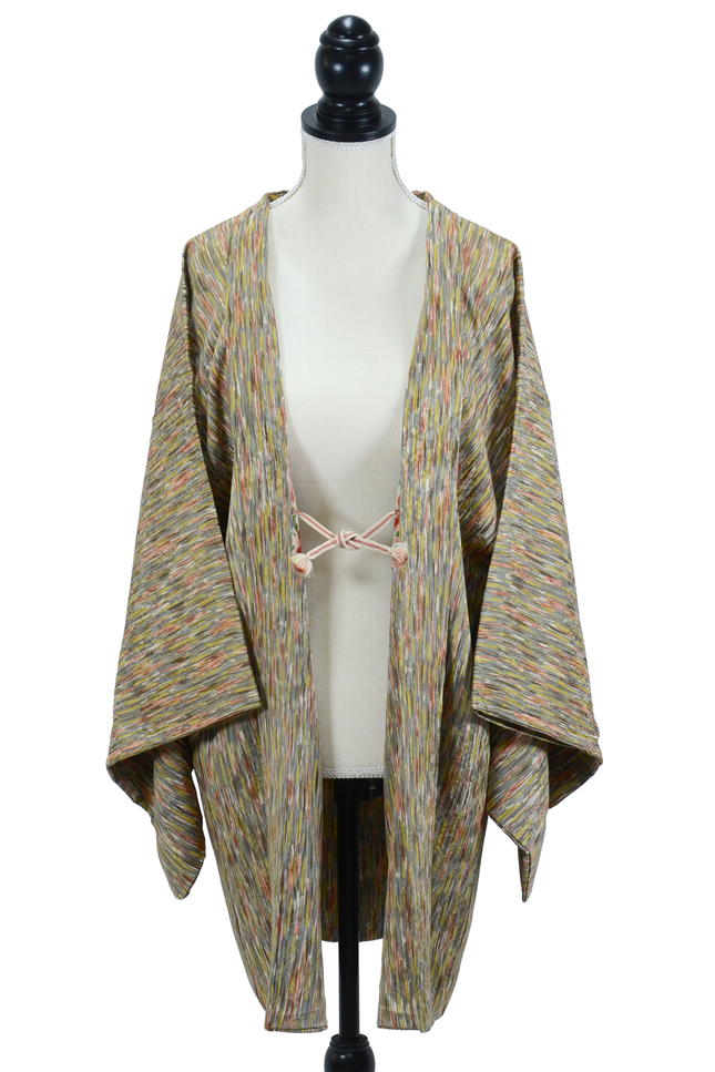 Vintage Haori mit abstraktem Muster in Grau