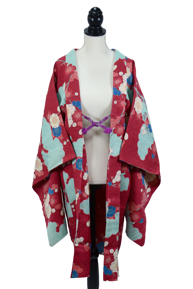 Antique Haori with Plum Blossoms in Red-Violet