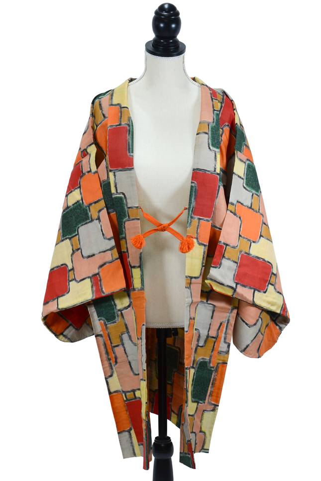Antiker Meisen Haori mit geometrischem Muster | 1930er–1940er