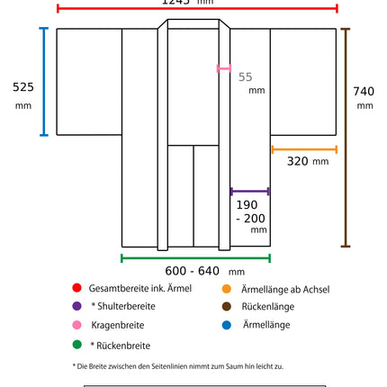 Haori - Orangepink mit Blumen
