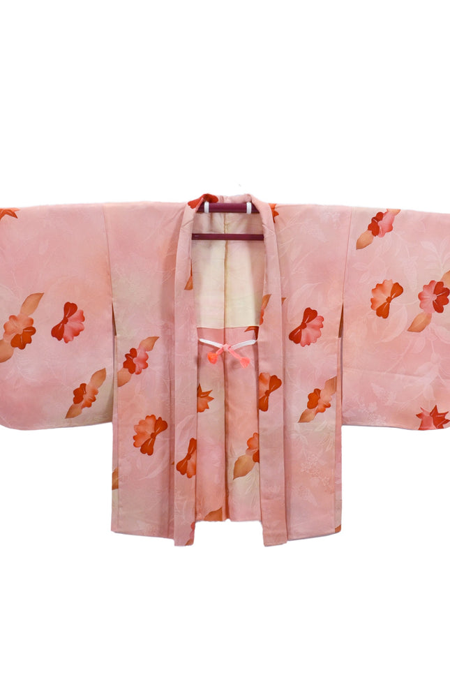 Vintage Haori - Orange-pink with flowers