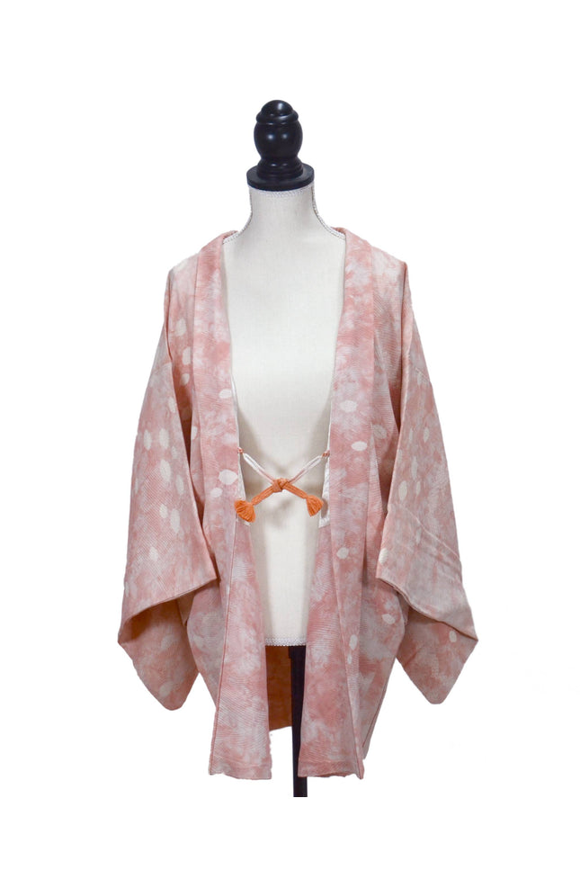 Vintage Haori - Pink with Shibori Shnee pattern