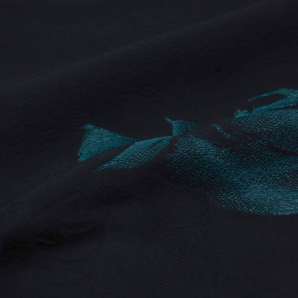 Haori - Black with Green Flowers