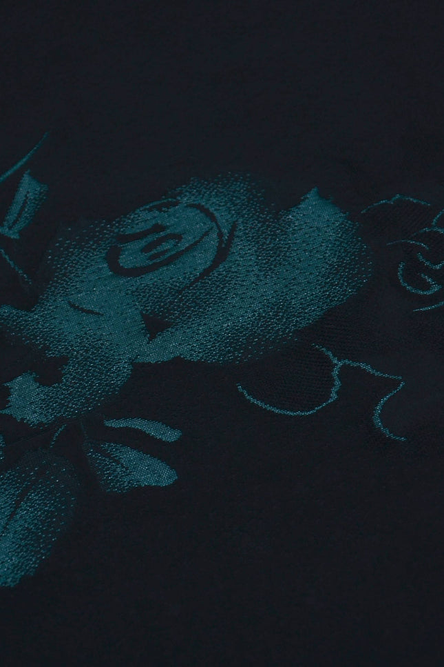 Haori - Black with Green Flowers