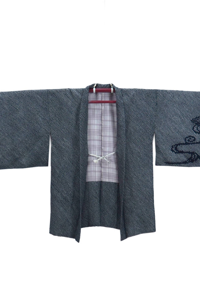 Vintage Haori with Shibori pattern - Black