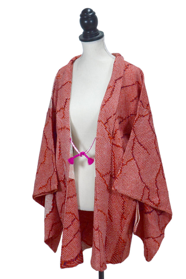 Haori mit Schibori- Muster - Orange