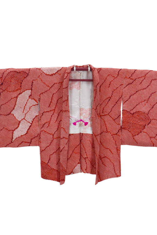 Vintage Haori with Shibori pattern - Orange