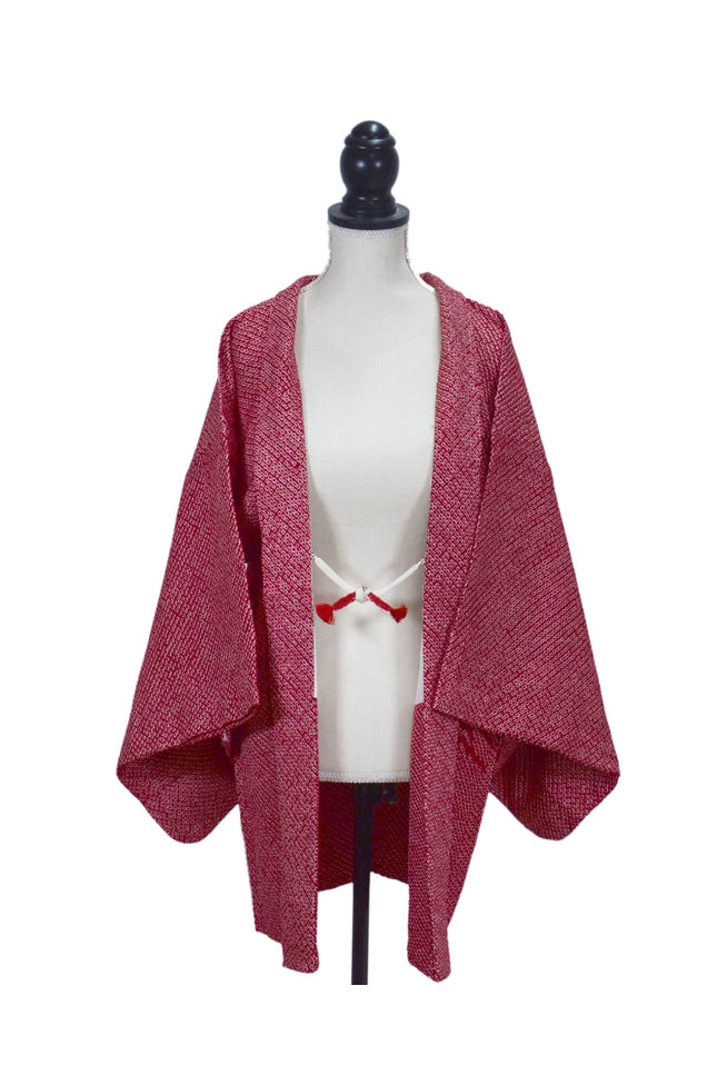 Vintage Haori with Shibori pattern - Red