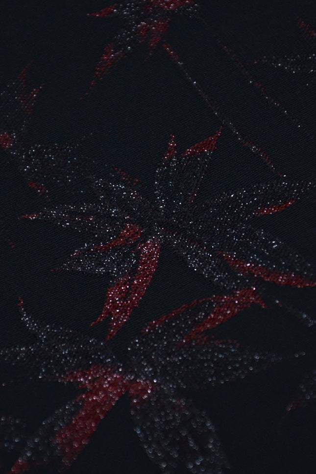 Haori - Black with shimmering floral embroidery