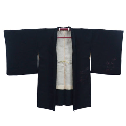 Haori - Black with shimmering floral embroidery
