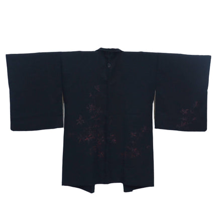 Haori - Black with shimmering floral embroidery