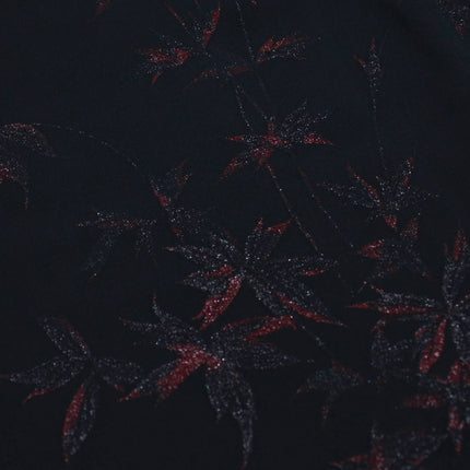 Haori - Black with shimmering floral embroidery