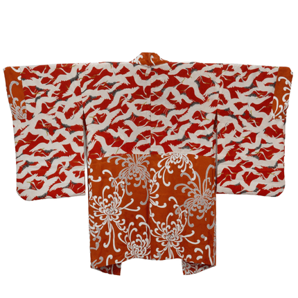 Antiker Nagabaori - Orange mit prachtvollen Chrysanthemen ( ca. 1920-1930 )