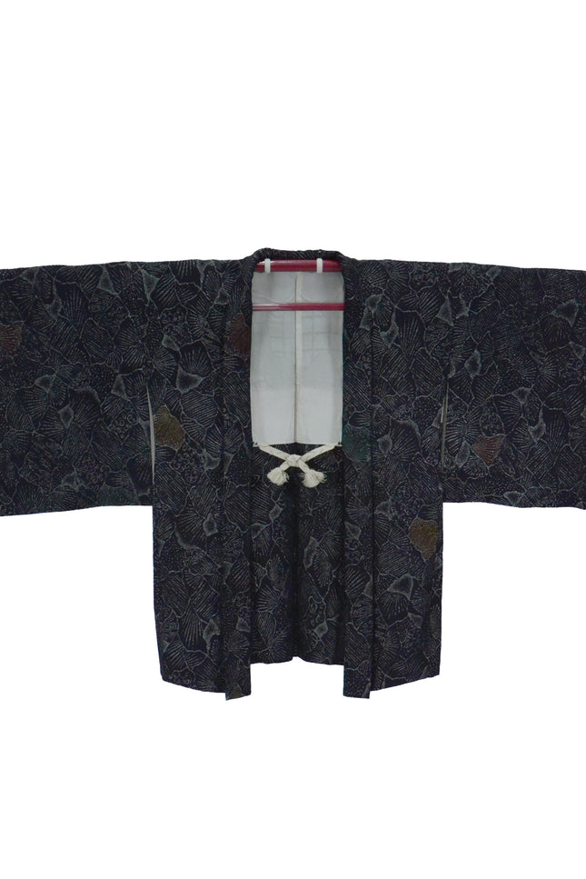 Vintage Haori - Black with silver threads
