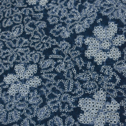 Haori mit Shibori Muster - Tiefblau mit dem Blumen