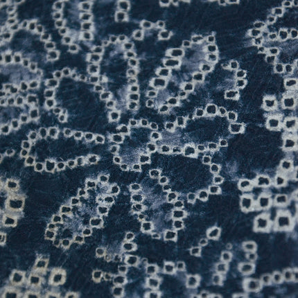 Haori mit Shibori Muster - Tiefblau mit dem Blumen
