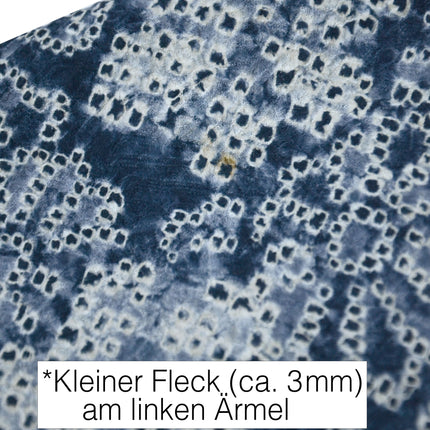 Haori mit Shibori Muster - Tiefblau mit dem Blumen