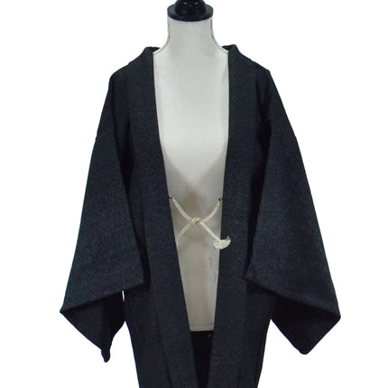 Antiker Haori - Schwarz mit Silberfäden