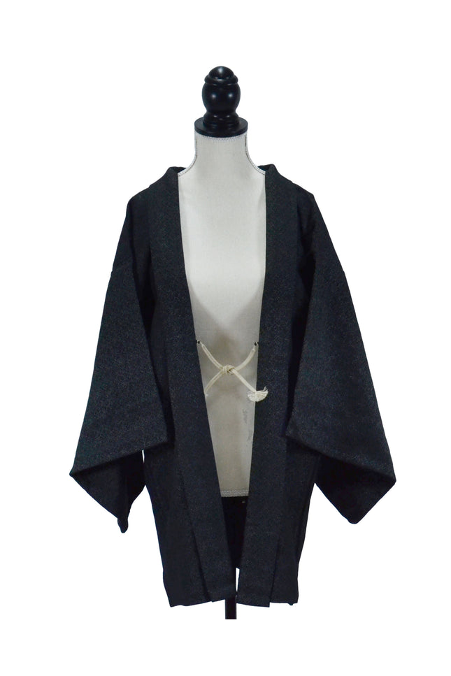 Ancient Haori - Black with silver threads ( ca.1920-1930 )