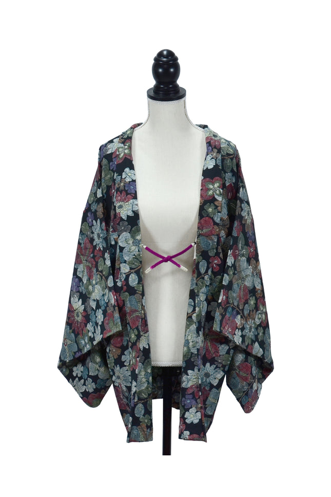 Vintage Haori with multicolored floral pattern