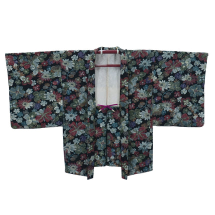 Haori mit mehrfarbigem Blumenmuster