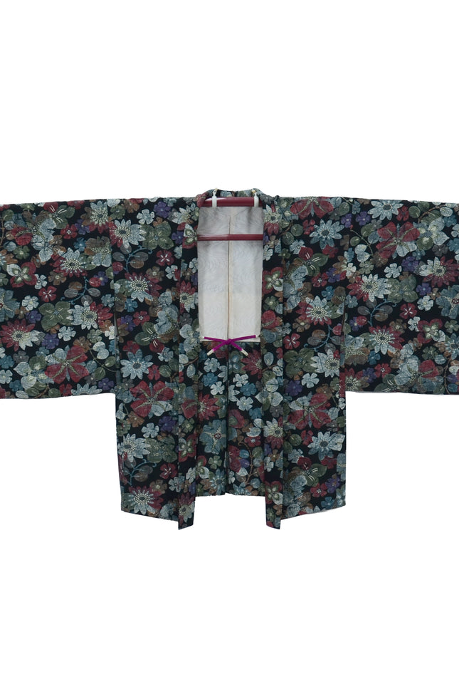 Vintage Haori with multicolored floral pattern