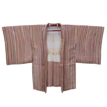 Haori mit einem feinen, mehrfarbigen Streifenmuster