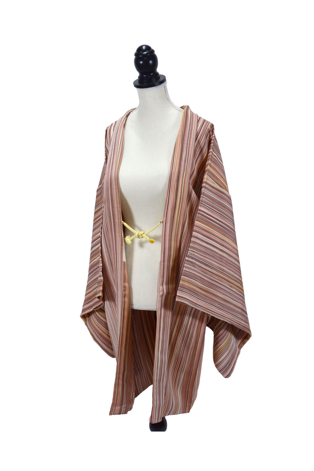 Vintage Haori with a fine, multicolored striped pattern