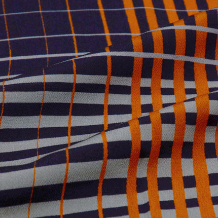 Antiker Haori mit schwarzem und orangefarbenem Karomuster