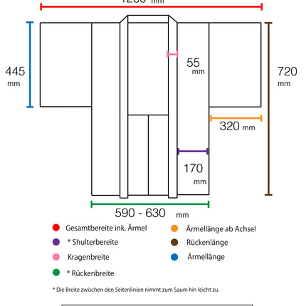 Antiker Haori mit schwarzem und orangefarbenem Karomuster