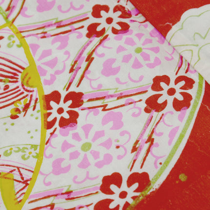 Antiker Haori mit schwarzem und orangefarbenem Karomuster