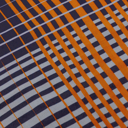 Antiker Haori mit schwarzem und orangefarbenem Karomuster