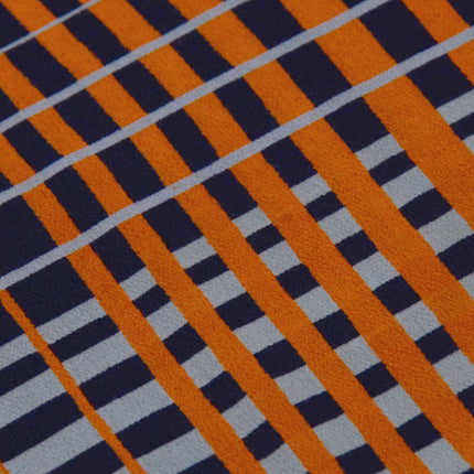 Antiker Haori mit schwarzem und orangefarbenem Karomuster