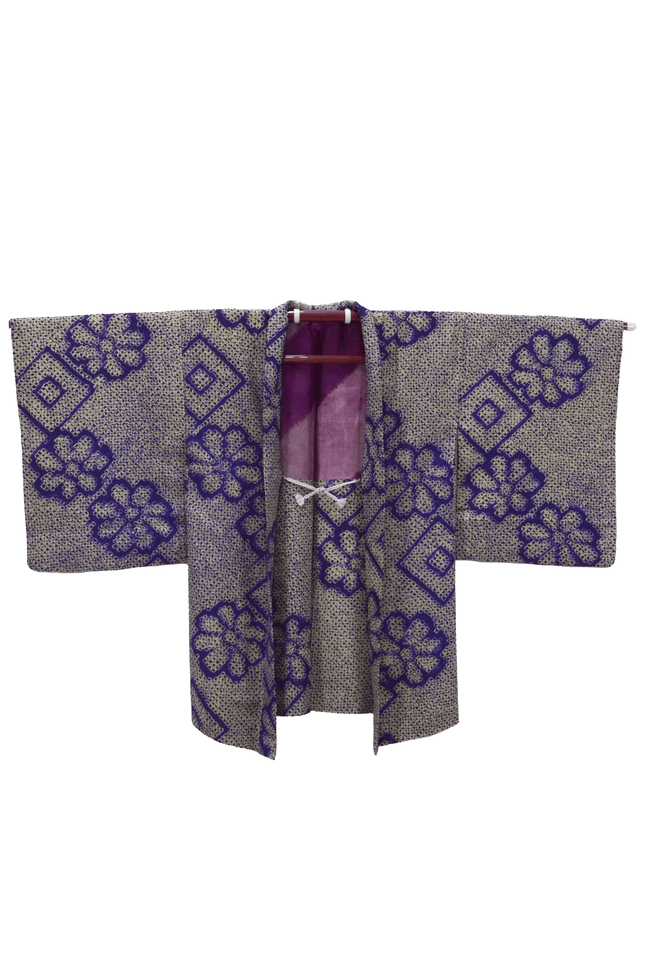 Antique Japanese haori with shibori geometric pattern, Taishō to early Shōwa period (c. 1920–1935)