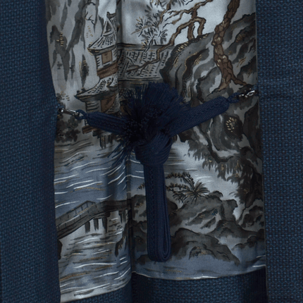 Vintage Haori mit handgemaltem Landschaftsfutter