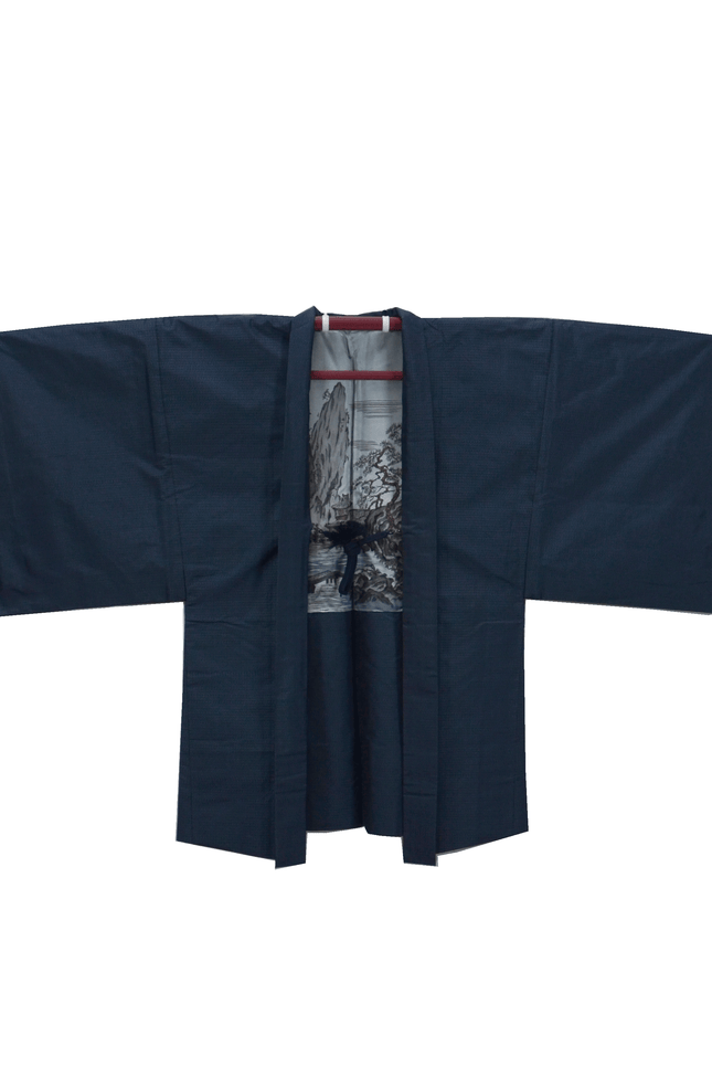 Vintage Haori with hand-painted landscape lining