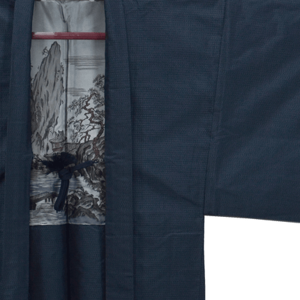 Vintage Haori mit handgemaltem Landschaftsfutter