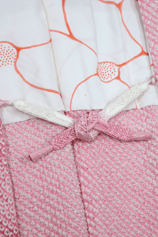 Haori mit floralem Shibori-Muster in zartem Rosa