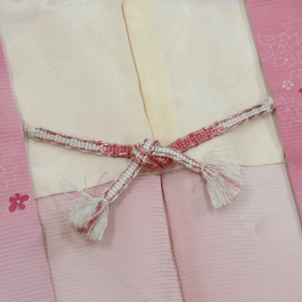 Vintage Haori mit Ahornblättern in zartem Pastellrosa