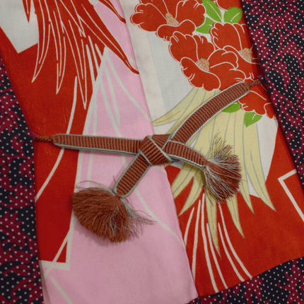 Antiker Haori mit Punkt- und Blumenmuster aus Seide (1920er–1930er Jahre)