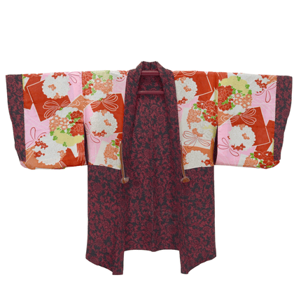 Antiker Haori mit Punkt- und Blumenmuster aus Seide (1920er–1930er Jahre)