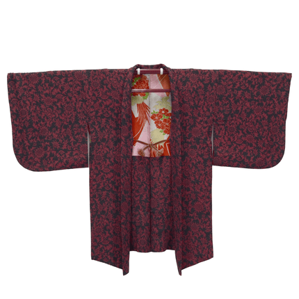 Antiker Haori mit Punkt- und Blumenmuster aus Seide (1920er–1930er Jahre)