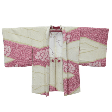 Vintage Haori mit Shibori-Muster und Blüten in Rautenform