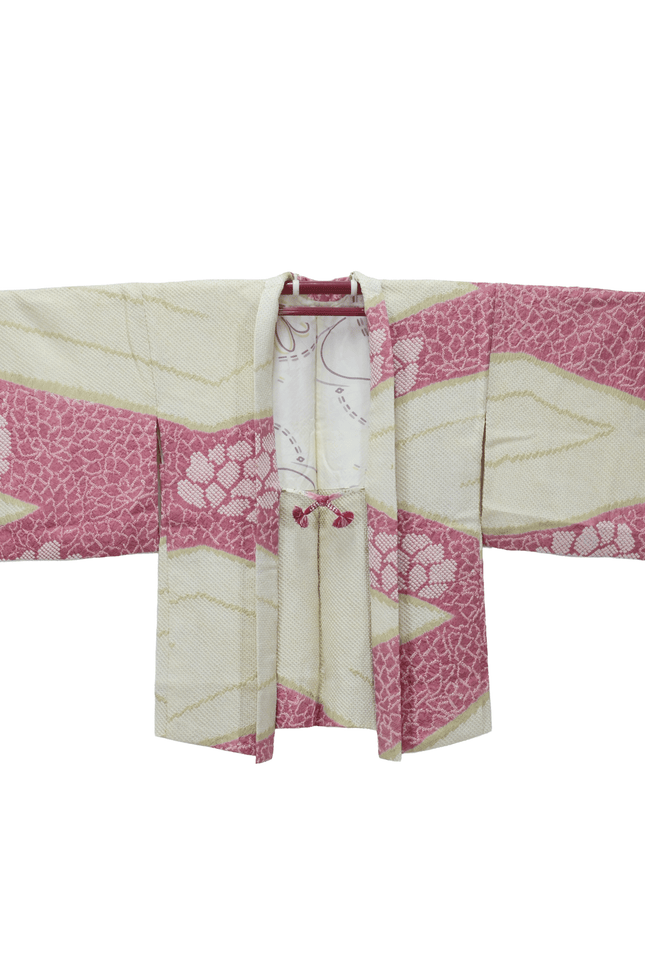 Vintage Haori with Shibori pattern and diamond-shaped flowers