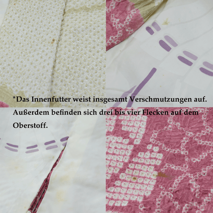Vintage Haori mit Shibori-Muster und Blüten in Rautenform