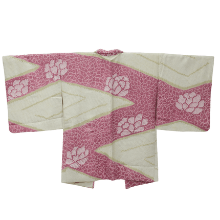 Vintage Haori mit Shibori-Muster und Blüten in Rautenform