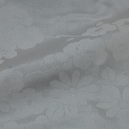 Vintage Haori mit geometrischem Muster und Vogelmotiven in Grau